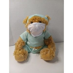 Mrs. Fields Get Well Bear 10” Scrubs Mask Surgeon Doctor Nurse Stuffed Plush